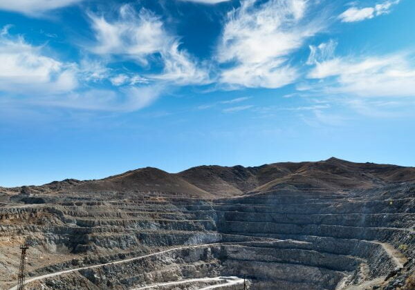 mine Close-up of Copper Mine Open Pit Excavation