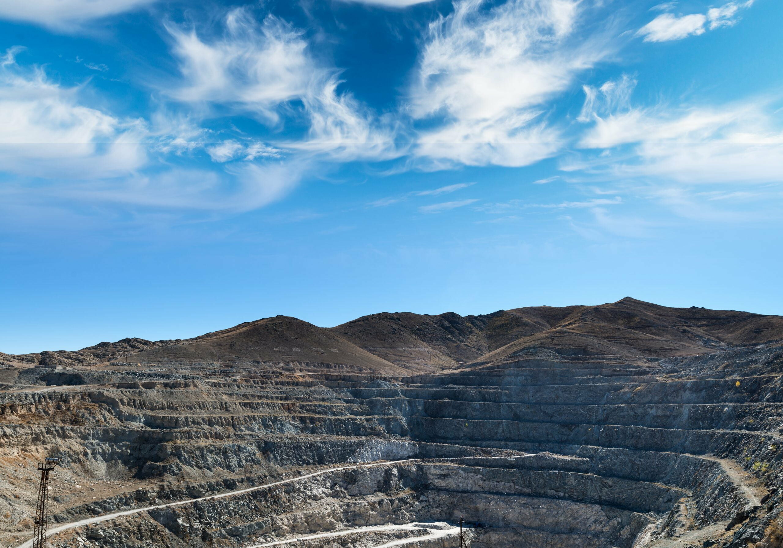 mine Close-up of Copper Mine Open Pit Excavation
